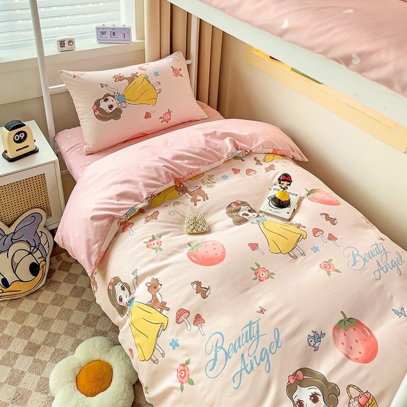 4Pcs Cotton Disney Beddingset Case Snow White Disney Princess