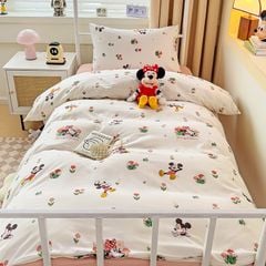 4Pcs Cotton Disney Beddingset Case Mickey Beaty And Bloom