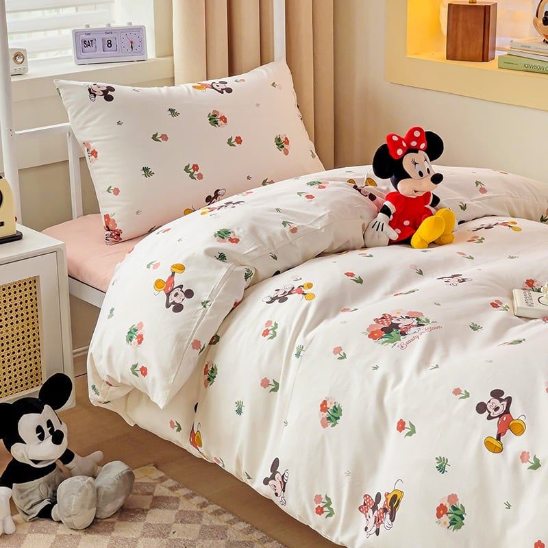 4Pcs Cotton Disney Beddingset Case Mickey Beaty And Bloom