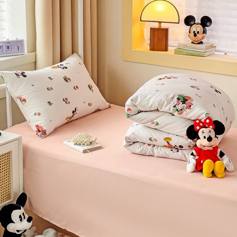 4Pcs Cotton Disney Beddingset Case Mickey Beaty And Bloom