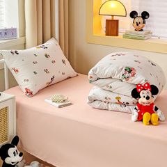 4Pcs Cotton Disney Beddingset Case Mickey Beaty And Bloom