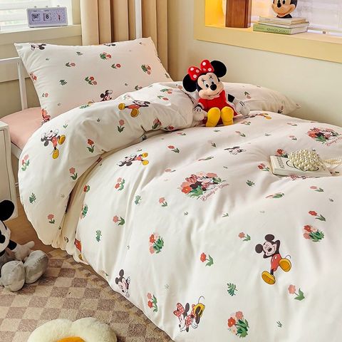 4Pcs Cotton Disney Beddingset Case Mickey Beaty And Bloom