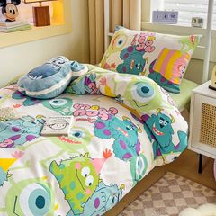 4Pcs Cotton Disney Beddingset Case Mike Wazowski And Sulley