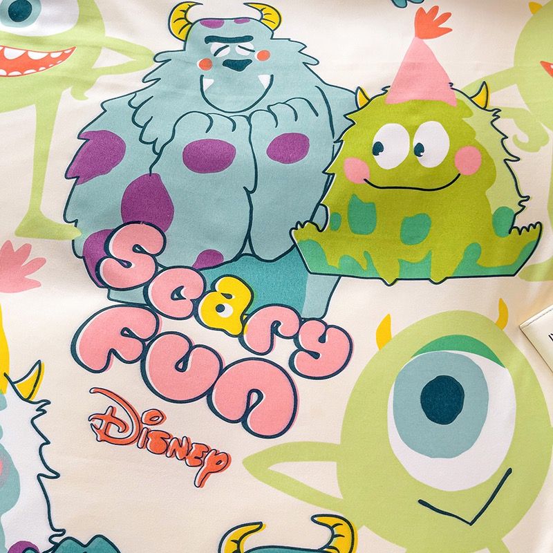 4Pcs Cotton Disney Beddingset Case Mike Wazowski And Sulley