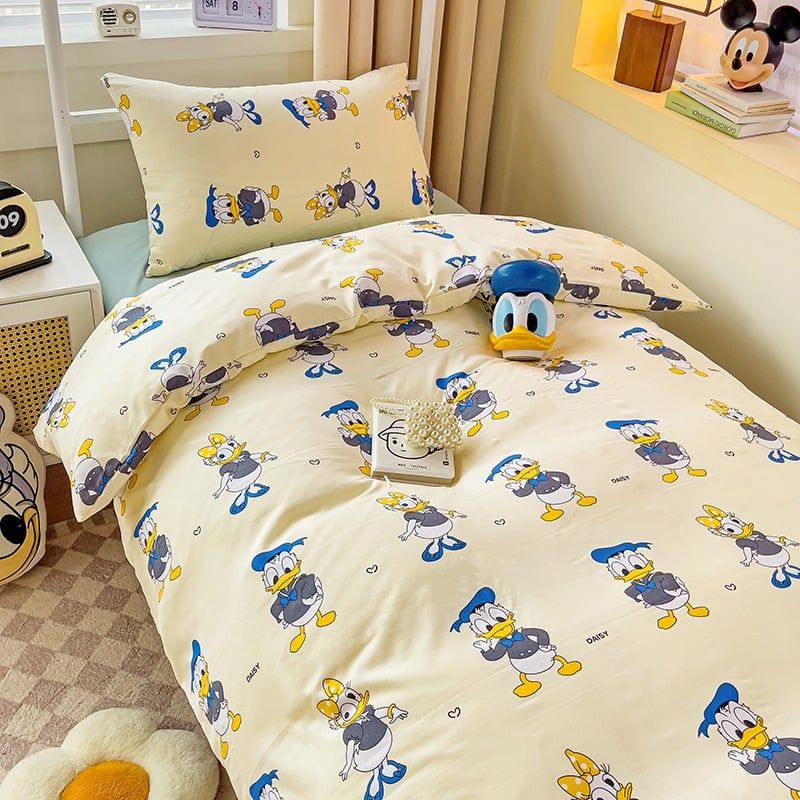 4Pcs Cotton Disney Beddingset Case Donal Family Deway And Louie