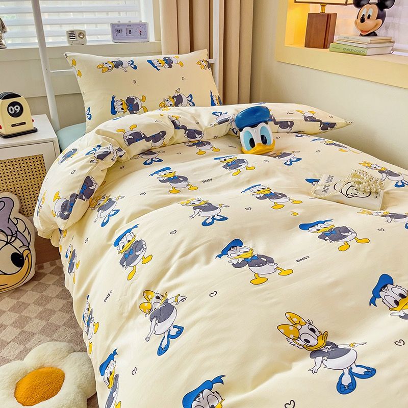 4Pcs Cotton Disney Beddingset Case Donal Family Deway And Louie