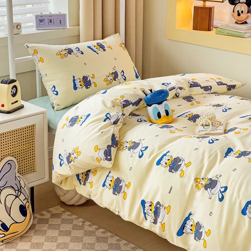 4Pcs Cotton Disney Beddingset Case Donal Family Deway And Louie