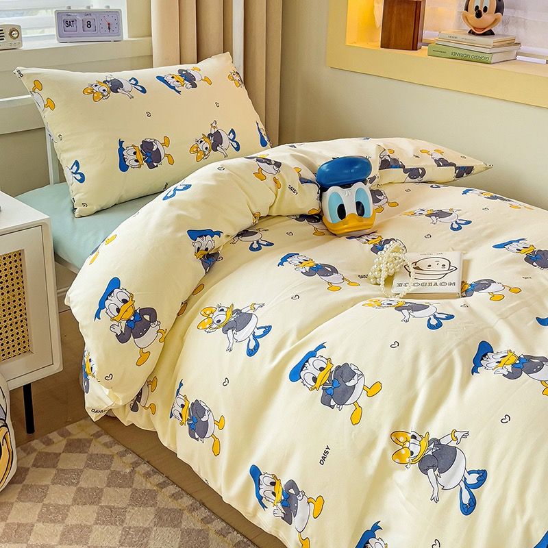 4Pcs Cotton Disney Beddingset Case Donal Family Deway And Louie
