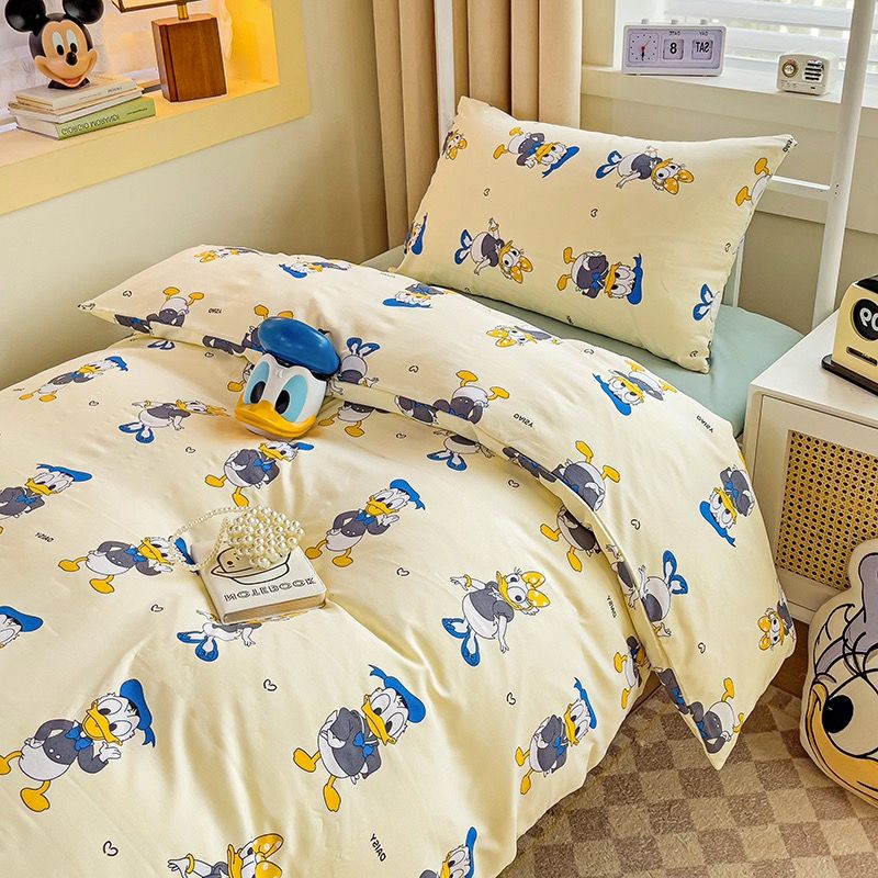 4Pcs Cotton Disney Beddingset Case Donal Family Deway And Louie