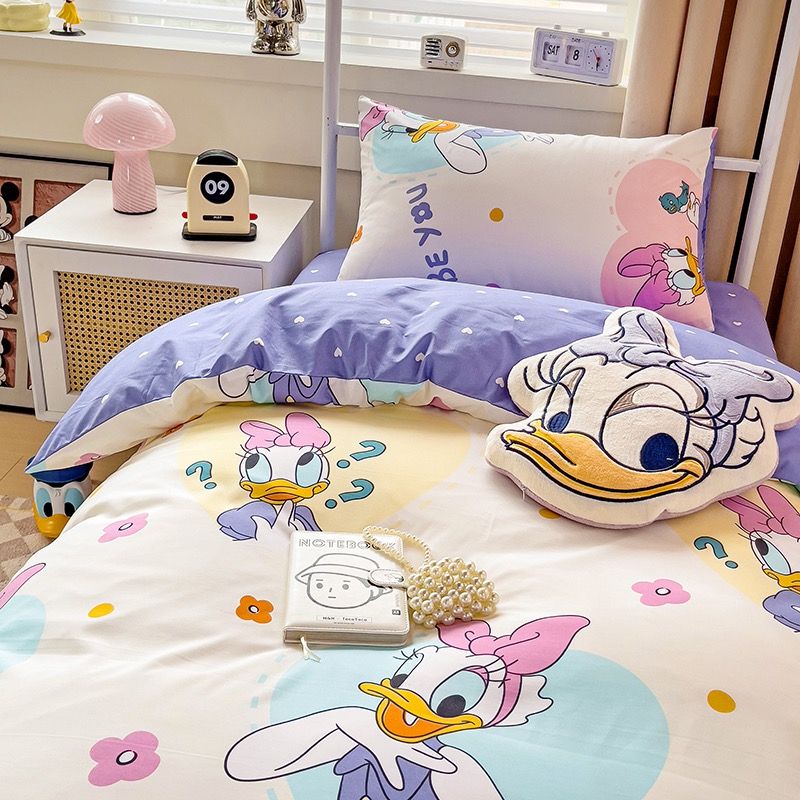 4Pcs Cotton Disney Beddingset Case Daisy Duck