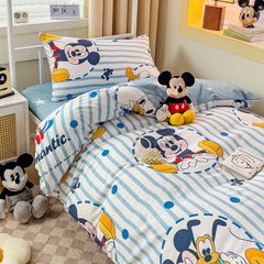 4Pcs Cotton Disney Beddingset Case Mickey And BunDog