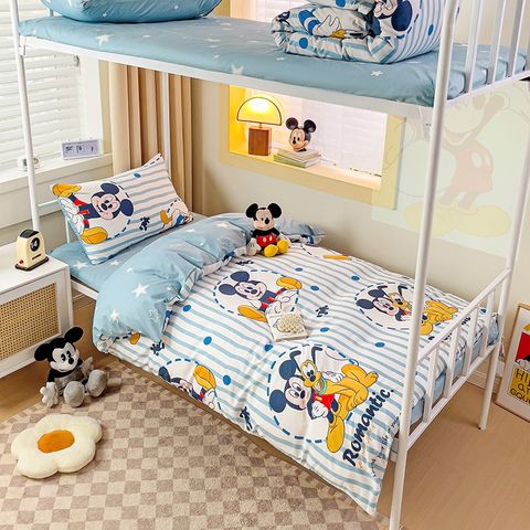 4Pcs Cotton Disney Beddingset Case Mickey And BunDog