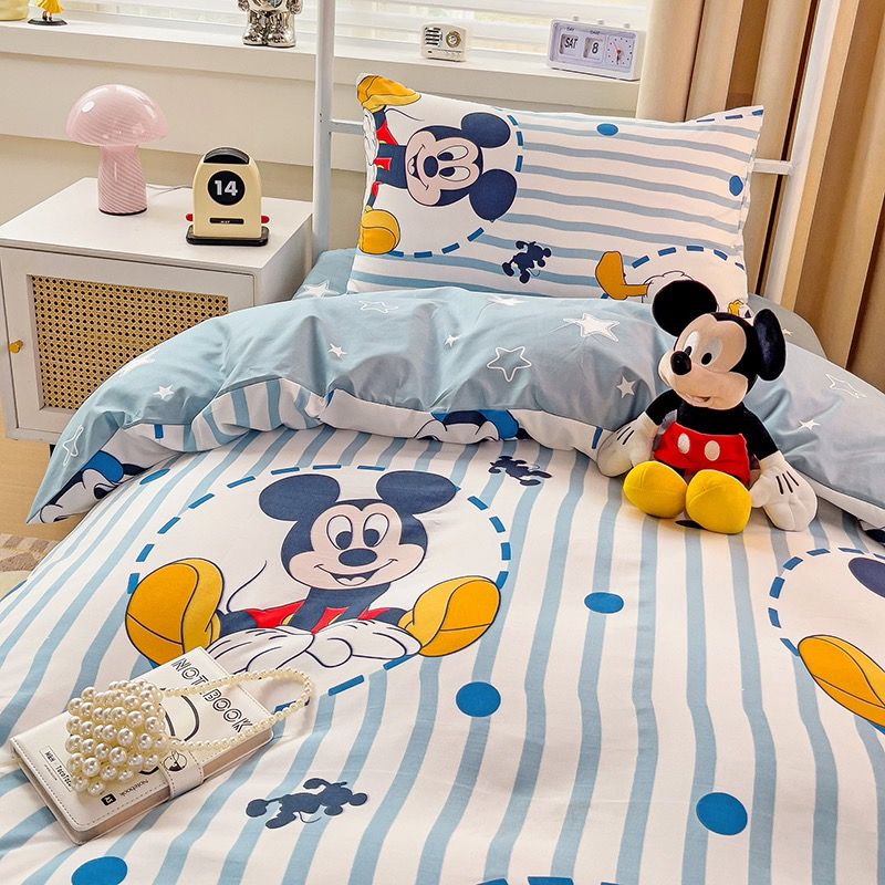 4Pcs Cotton Disney Beddingset Case Mickey And BunDog