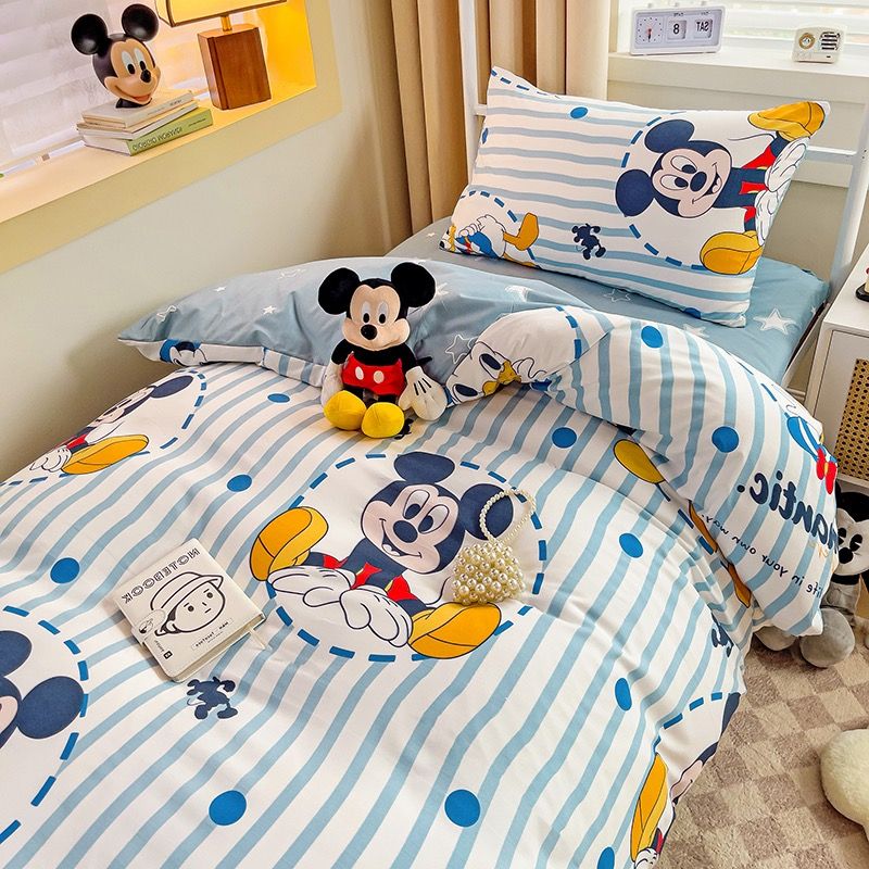 4Pcs Cotton Disney Beddingset Case Mickey And BunDog