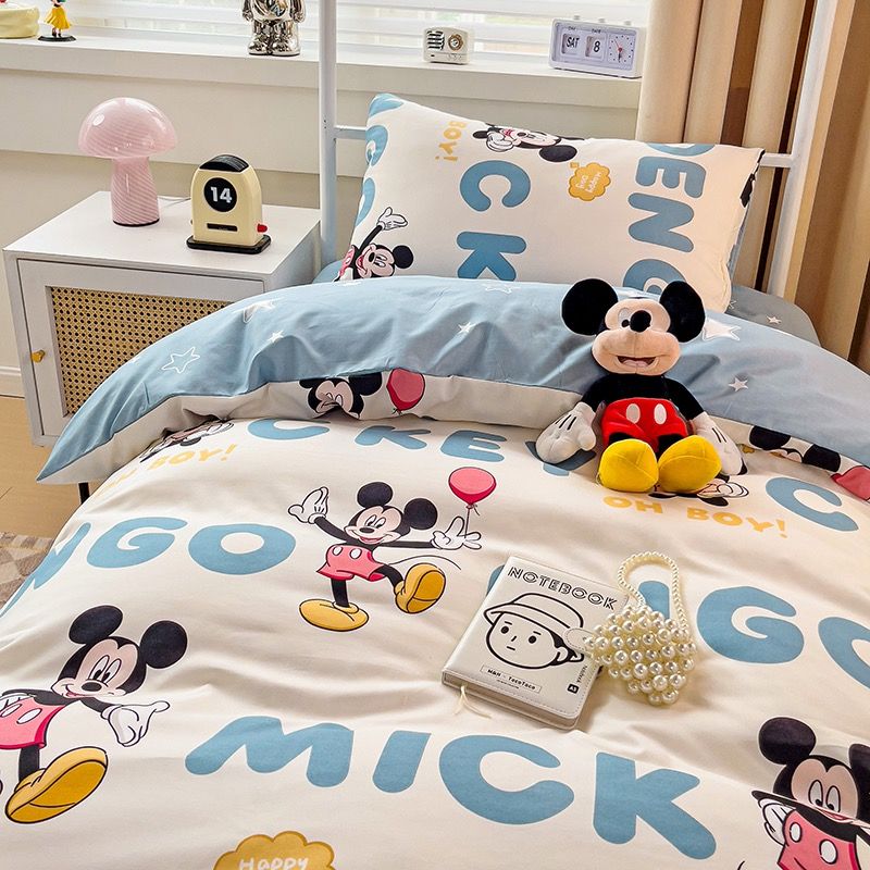 4Pcs Cotton Disney Beddingset Case Mickey Engo