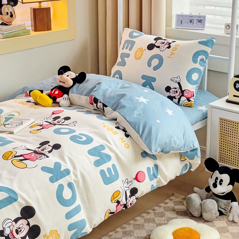 4Pcs Cotton Disney Beddingset Case Mickey Engo