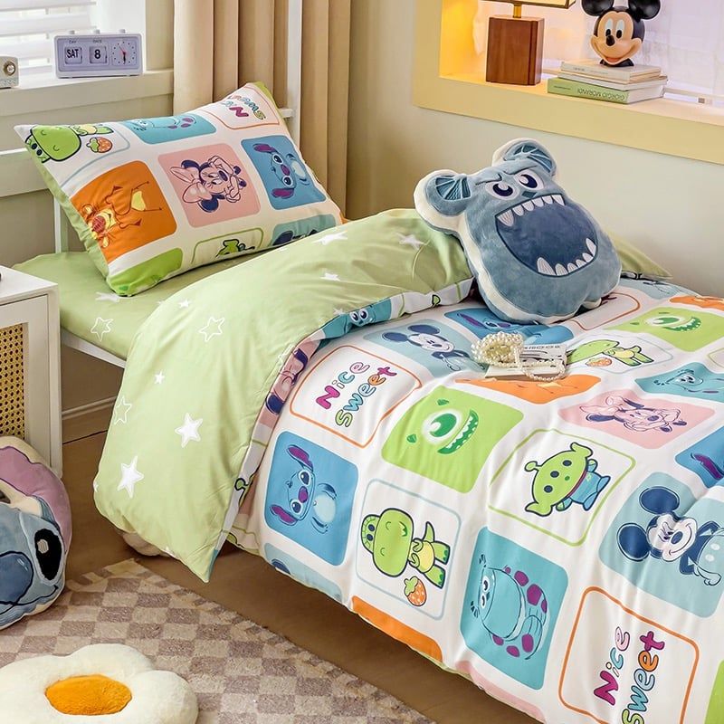 4Pcs Cotton Disney Beddingset Case Funny Monsters
