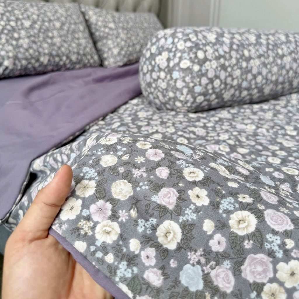 Bộ Chăn Ga chần hè Mint Bạc Hà Linen Mark De'Paris ID: 5PCSMINTLINEN