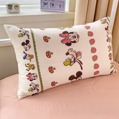 4Pcs Cotton Disney Beddingset Case Disneyland World with Mushrooms and Strawberries
