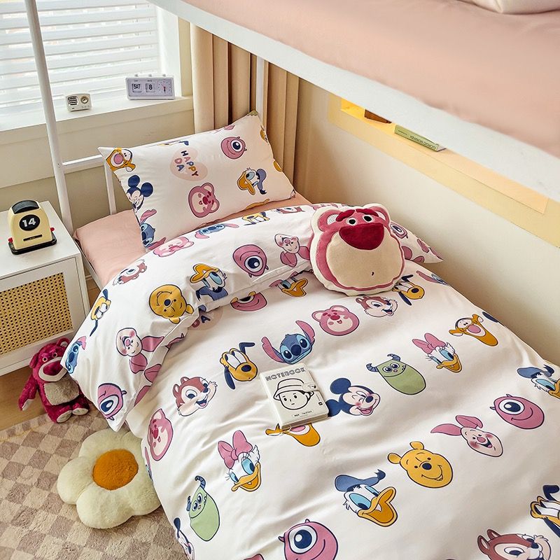 4Pcs Cotton Disney Beddingset Case Disneyland Characters