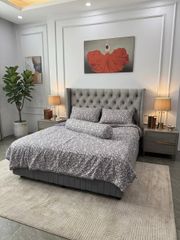 Bộ Chăn Ga chần hè Mint Bạc Hà Linen Mark De'Paris ID: 5PCSMINTLINEN