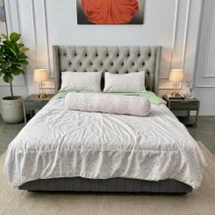 Bộ Chăn Ga chần hè Mint Bạc Hà Linen Mark De'Paris ID: 5PCSMINTLINEN