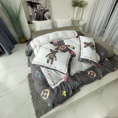 Cotton 40s in kĩ thuật số Bộ chăn ga set 4 món Bear Rich