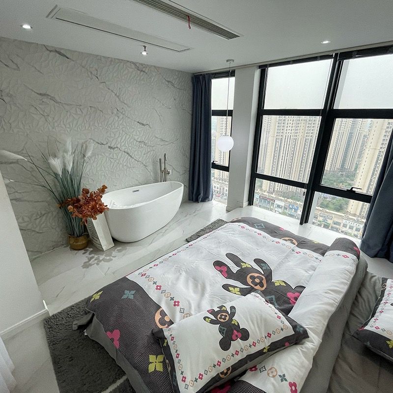 Cotton 40s in kĩ thuật số Bộ chăn ga set 4 món Bear Rich