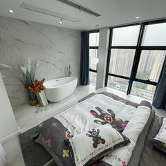 Cotton 40s in kĩ thuật số Bộ chăn ga set 4 món Bear Rich