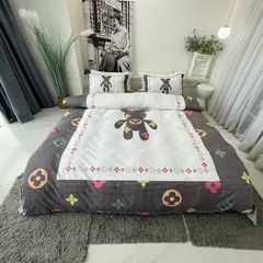 Cotton 40s in kĩ thuật số Bộ chăn ga set 4 món Bear Rich