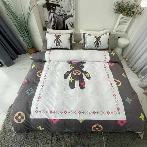 Cotton 40s in kĩ thuật số Bộ chăn ga set 4 món Bear Rich