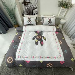 Cotton 40s in kĩ thuật số Bộ chăn ga set 4 món Bear Rich