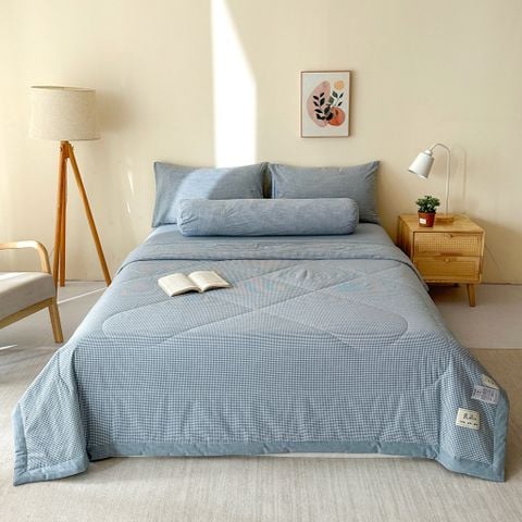 5Pcs Japan Linen |  New Colection  Bedsets Summer Blanket 230*200 Drap Freesize | ID jp025007
