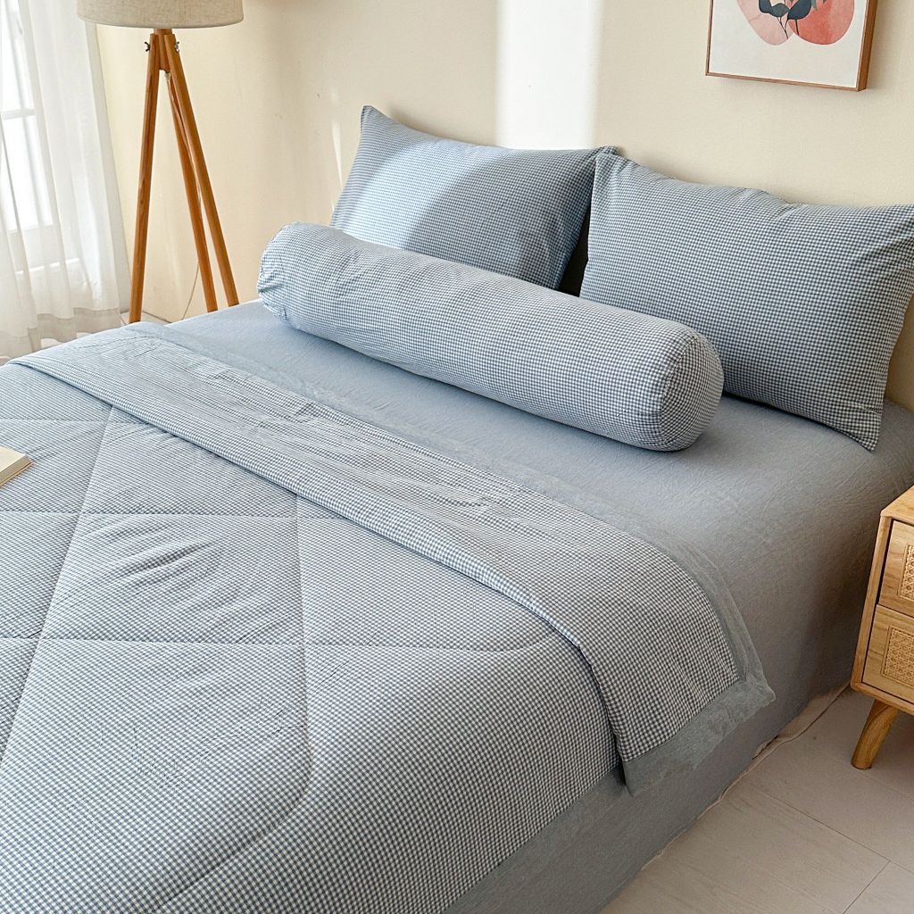 5Pcs Japan Linen |  New Colection  Bedsets Summer Blanket 230*200 Drap Freesize | ID jp025007
