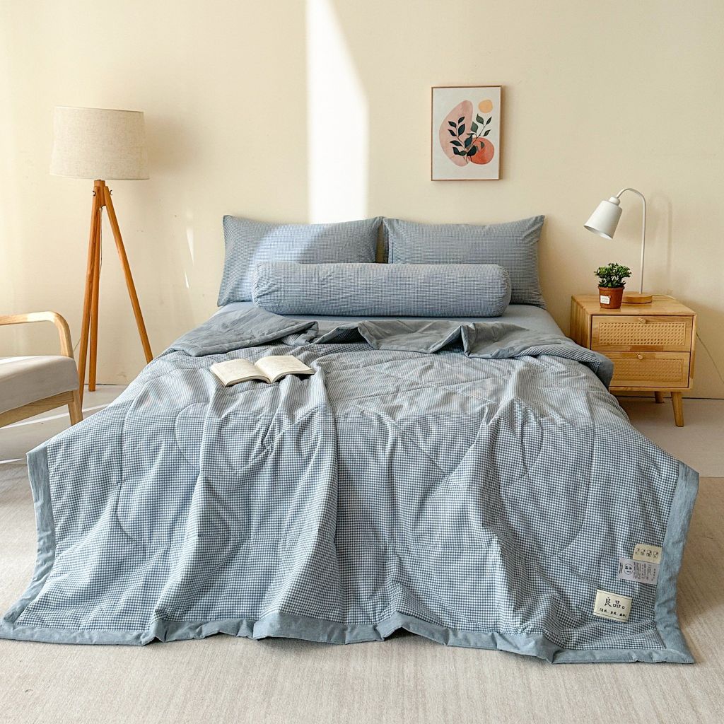 5Pcs Japan Linen |  New Colection  Bedsets Summer Blanket 230*200 Drap Freesize | ID jp025007