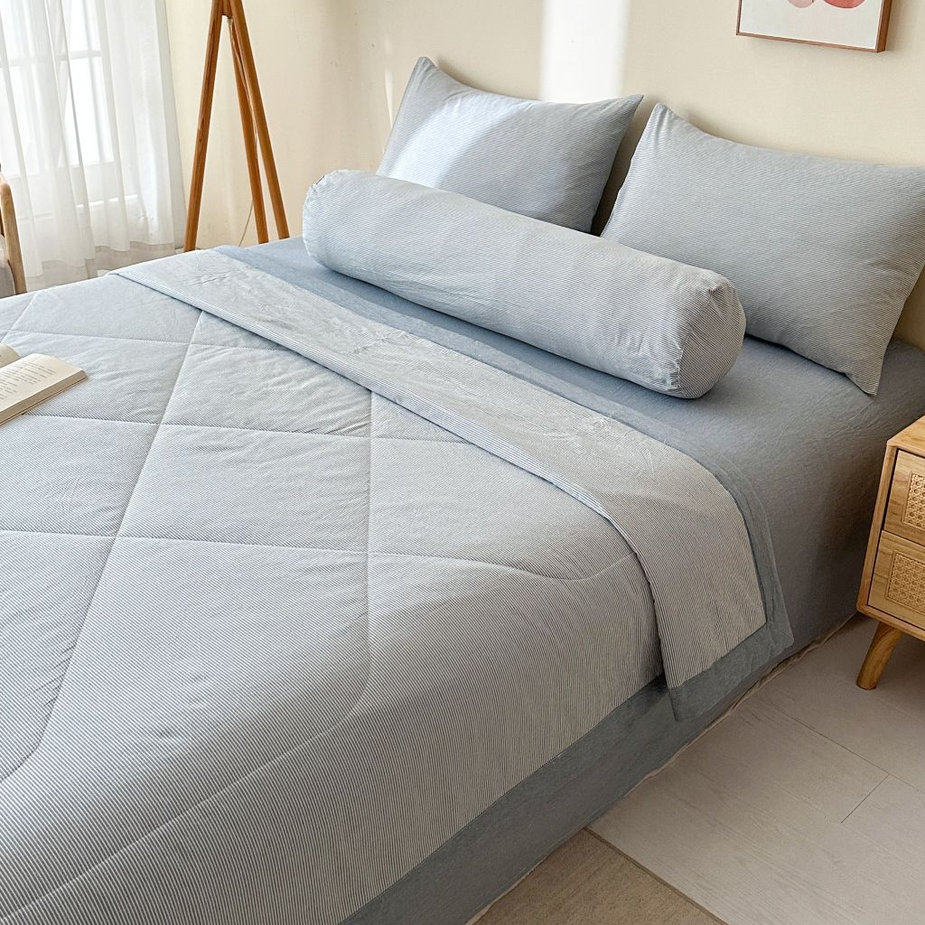5Pcs Japan Linen |  New Colection  Bedsets Summer Blanket 230*200 Drap Freesize | ID jp025014
