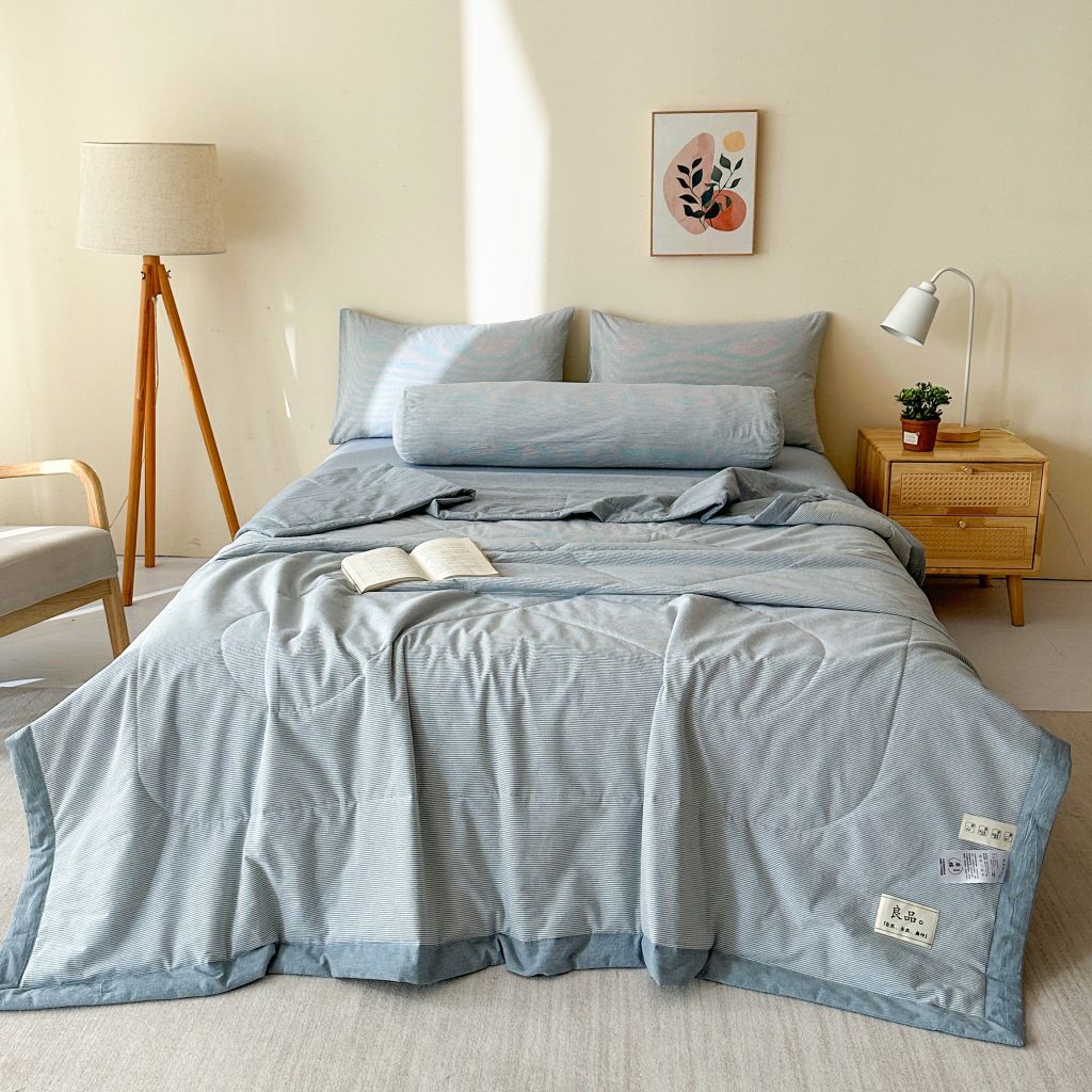 5Pcs Japan Linen |  New Colection  Bedsets Summer Blanket 230*200 Drap Freesize | ID jp025014