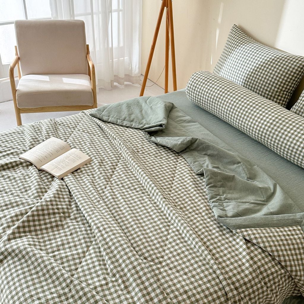 5Pcs Japan Linen |  New Colection  Bedsets Summer Blanket 230*200 Drap Freesize | ID jp025001