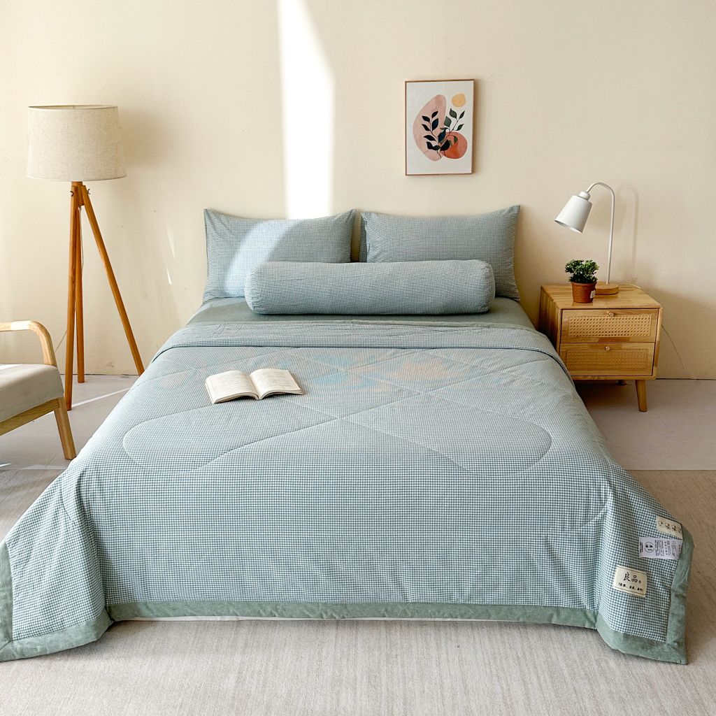 5Pcs Japan Linen |  New Colection  Bedsets Summer Blanket 230*200 Drap Freesize | ID jp025009