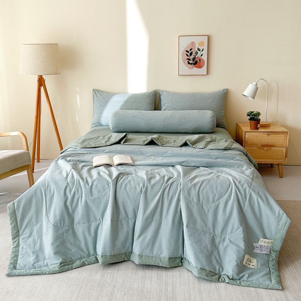 5Pcs Japan Linen |  New Colection  Bedsets Summer Blanket 230*200 Drap Freesize | ID jp025009