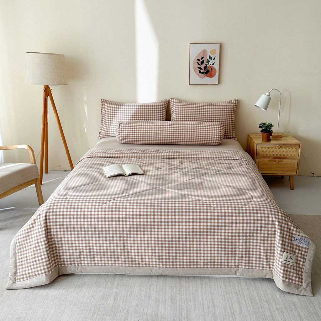 5Pcs Japan Linen |  New Colection  Bedsets Summer Blanket 230*200 Drap Freesize | ID jp025005