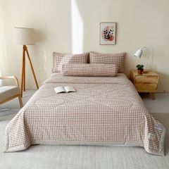 5Pcs Japan Linen |  New Colection  Bedsets Summer Blanket 230*200 Drap Freesize | ID jp025005
