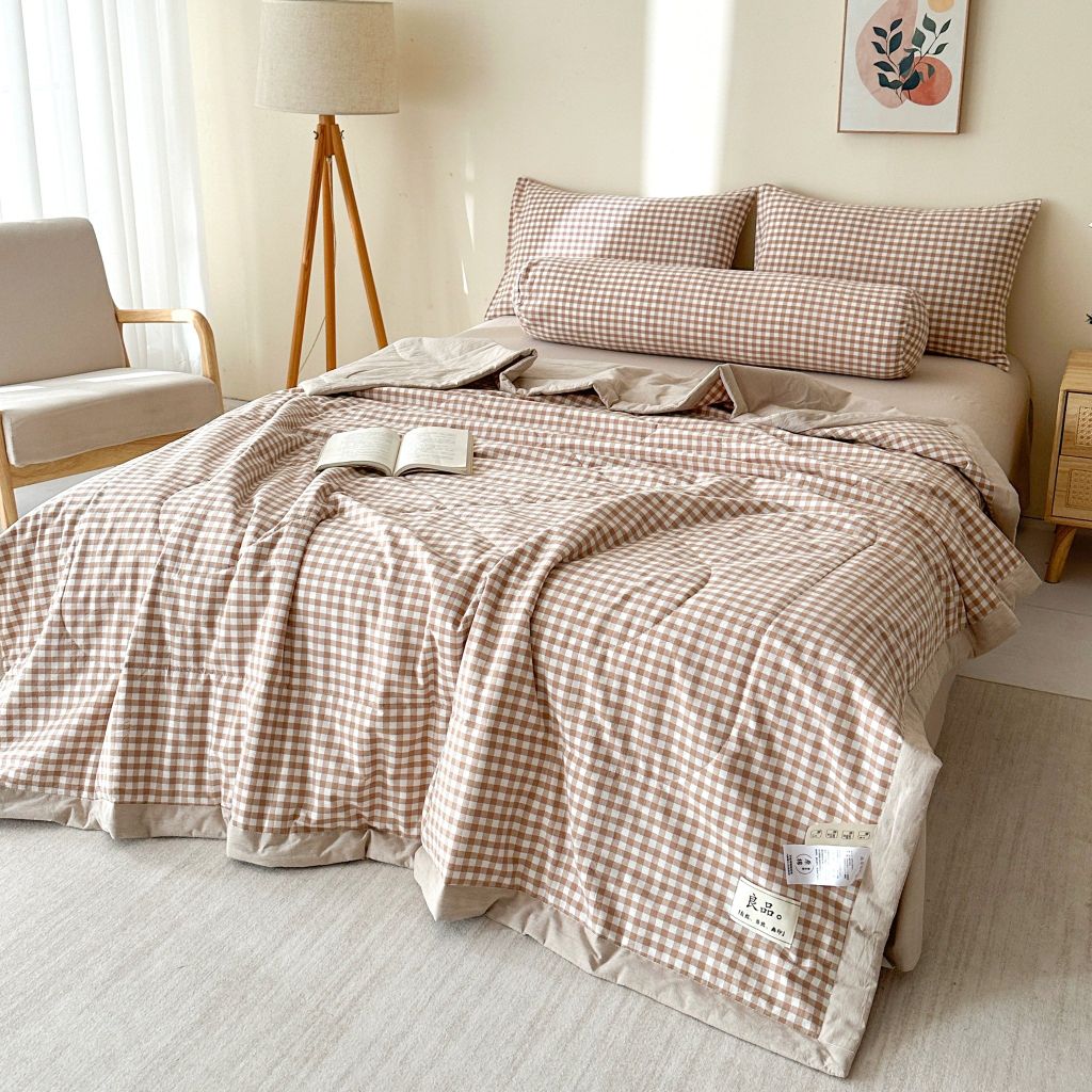 5Pcs Japan Linen |  New Colection  Bedsets Summer Blanket 230*200 Drap Freesize | ID jp025005