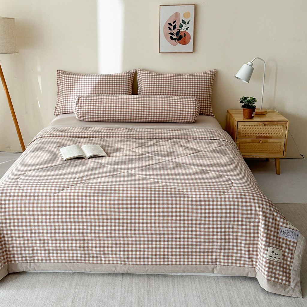 5Pcs Japan Linen |  New Colection  Bedsets Summer Blanket 230*200 Drap Freesize | ID jp025005