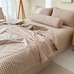 5Pcs Japan Linen |  New Colection  Bedsets Summer Blanket 230*200 Drap Freesize | ID jp025005