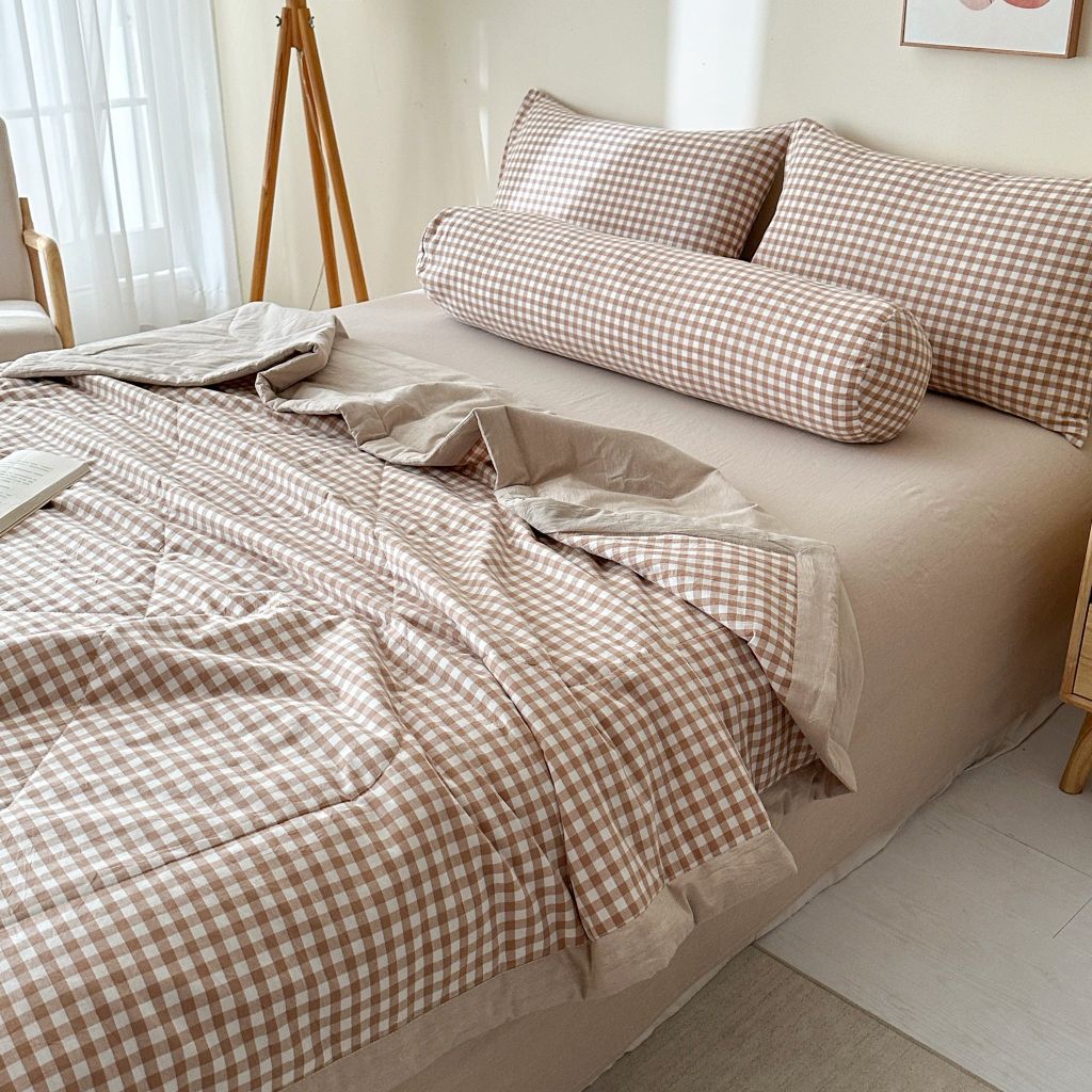 5Pcs Japan Linen |  New Colection  Bedsets Summer Blanket 230*200 Drap Freesize | ID jp025005