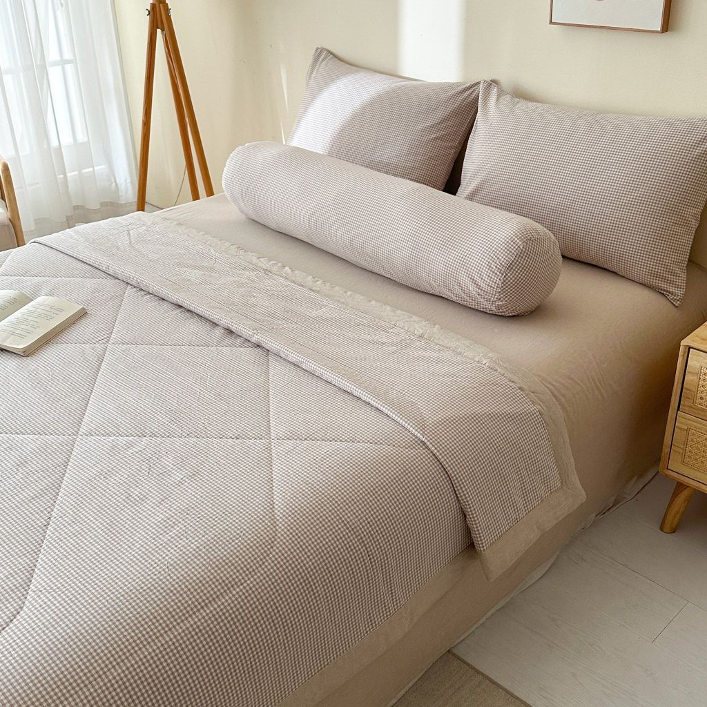5Pcs Japan Linen |  New Colection  Bedsets Summer Blanket 230*200 Drap Freesize | ID jp025008