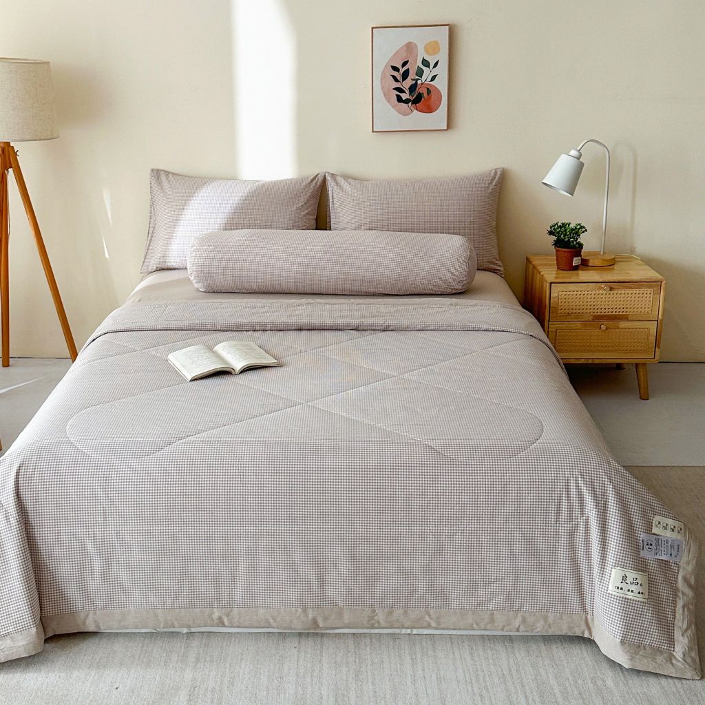 5Pcs Japan Linen |  New Colection  Bedsets Summer Blanket 230*200 Drap Freesize | ID jp025008