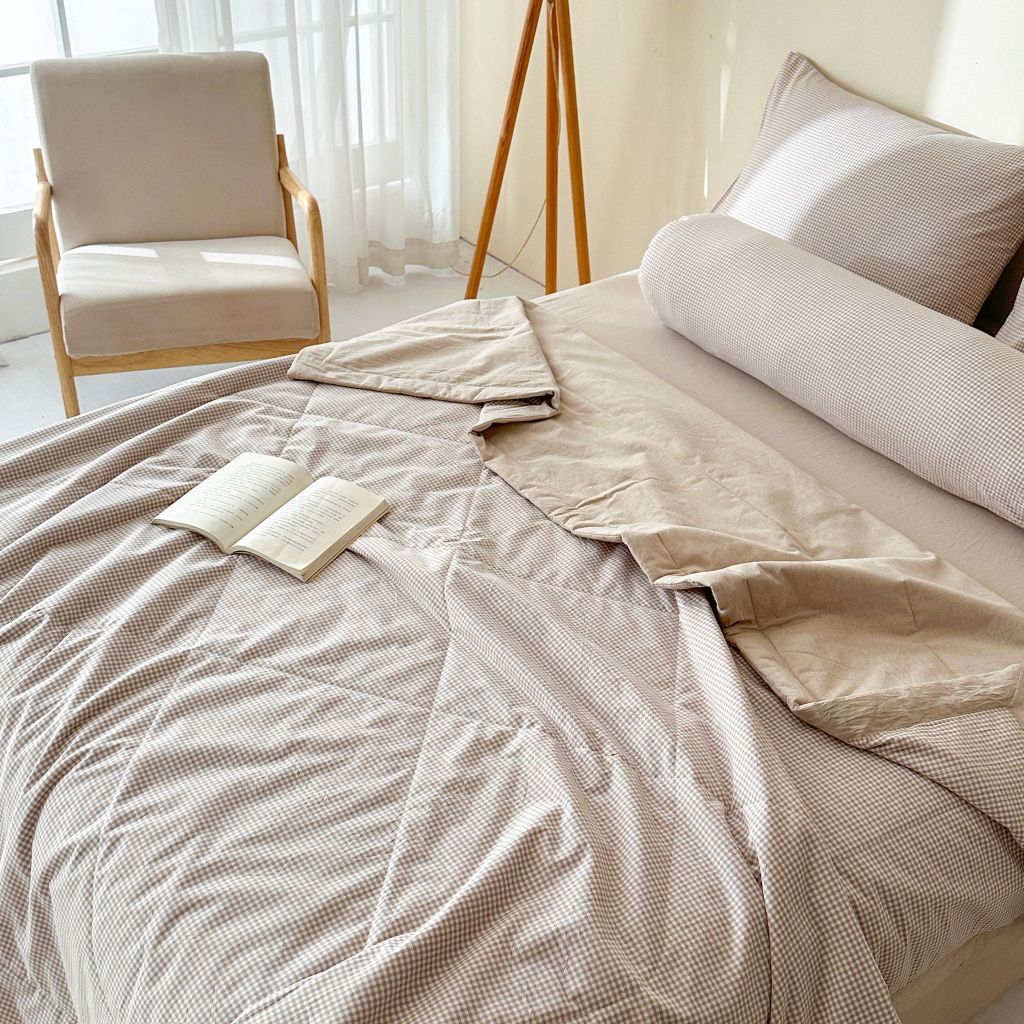 5Pcs Japan Linen |  New Colection  Bedsets Summer Blanket 230*200 Drap Freesize | ID jp025008