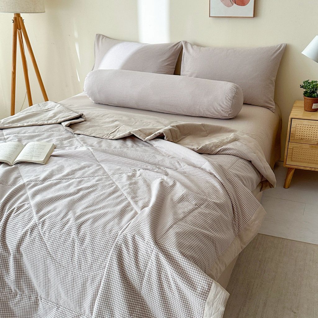 5Pcs Japan Linen |  New Colection  Bedsets Summer Blanket 230*200 Drap Freesize | ID jp025008